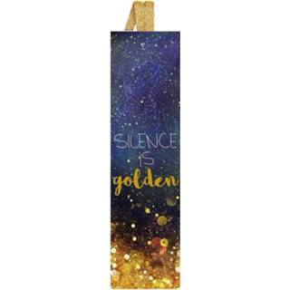 👉 Boekenlegger goud Moses Libri_x Met Elastiek Silence Is Gold 4033477830579