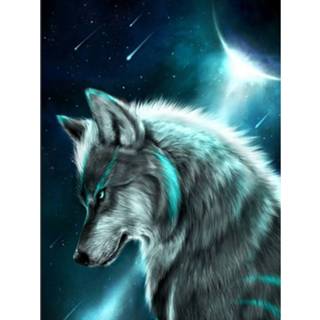👉 Diamond Painting Pakket Wolf In Maanlicht - Volledig Full 30x25 Cm Seos Shop ® 7426870705716