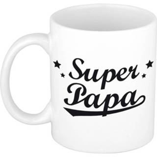 Beker keramiek wit Super Papa Tekst Cadeau Mok / - Vaderdag 300 Ml 8720147195668