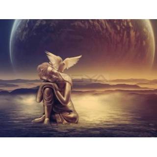 👉 Diamond Painting Pakket Buddha Met Maan - Volledig Full 30x25 Cm Seos Shop ® 7434028775771