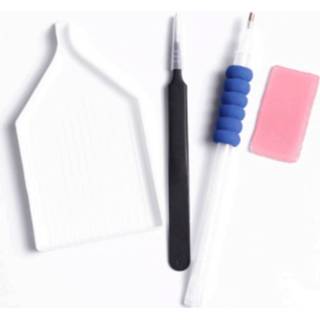 👉 Pincet plastic wax Diamond Painting Ergonomische Soft Grip Tools Setje - Bakje Pen 7435127088038