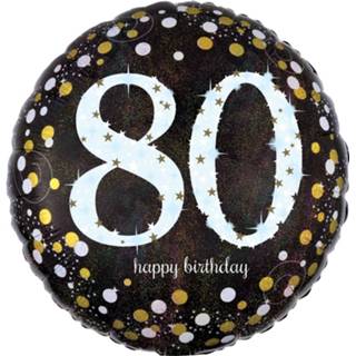 👉 Folieballon zwart Amscan Happy Birthday 80 Jaar 45 Cm Helium 26635337427