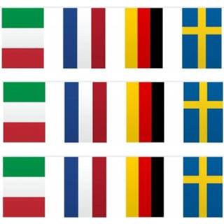 👉 Vlaggenlijn kunststof multikleur 3x Vlaggenlijnen Europa 10 Meter - Slingers Europese Landen Versiering/decoratie 8720147303728