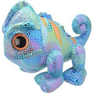 👉 Kameleon knuffel blauwe pluche blauw kinderen 22 Cm - Reptielen Knuffeldieren Speelgoed Voor 8720147608236