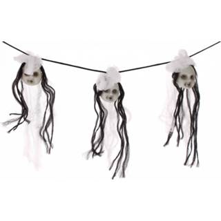 👉 Zwart wit kunststof meisjes Haza Original Decoratieslinger Meisjeshoofden 120 Cm Zwart/wit 8711319700551