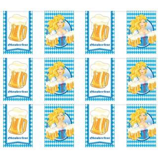 👉 Kunststof multikleur Oktoberfest 3x Oktoberfest/bierfeest Vlaggenlijnen/slingers Rechthoekig 10 Meter - Feestartikelen Versiering 8720147493658