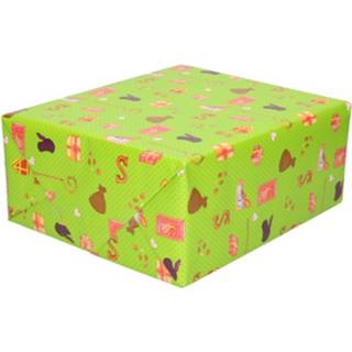 👉 Inpakpapier XL active multi groen papier Inpakpapier/cadeaupapier Sinterklaas print 2,5 x 0,7 meter 70 gram luxe kwaliteit