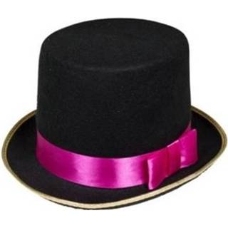 👉 Hoge hoed zwart roze active Circus met Band 8714572241045