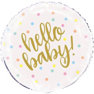 👉 Folieballon wit goud goudkleurig baby's Unique Hello Baby 45 Cm Wit/goud 11179735372