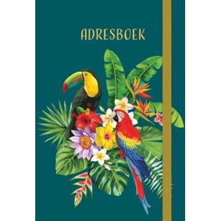 👉 Adresboek groen papier karton Deltas Birds 14,8 X 10,7 Cm Papier/karton Donkergroen 9789044758009