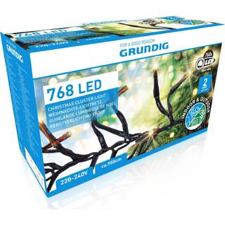 👉 Kerstverlichting wit kunststof Grundig Cluster - 768 Led's 950 Cm In- En Outdoor Warm Ip44 8711252086071