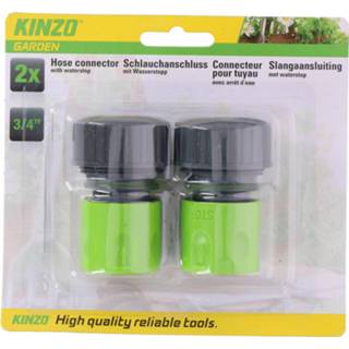 👉 Slangaansluiting groen grijs Kinzo 4,2 X 6,2 Cm Abs Groen/grijs 2-delig 8711252122298