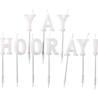 👉 Amscan Kaarsjes Yay Hooray! Glitter 7,5 Cm Wax 10 Stuks