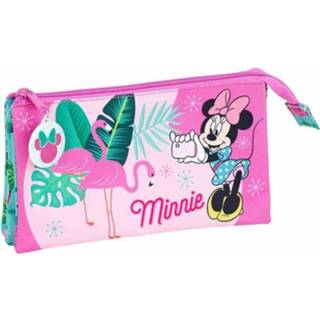 👉 Etui roze polyester Disney Minnie Mouse Spring Palms - 22 X 12 Cm 8412688332977