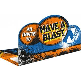 👉 Oranje groen blauw Nerf Uitnodigingen Have A Blast 16 Cm 8 Stuks Oranje/groen 13051873219