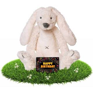 👉 Knuffel kinderen Verjaardag konijn 28 cm met gratis verjaardagskaart