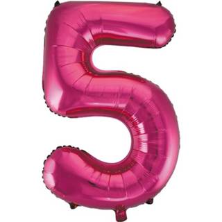 👉 Folie roze Cijfer 5 Ballon Van 86 Cm 5712735007111