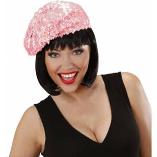 👉 Muts roze kunststof vrouwen Glitter Dames 8718758632764