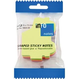 👉 Info Shaped Sticky Notes 54x68 'Auto' Assorti 200 Vel 4044355787021