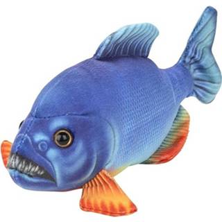 👉 Vissen knuffel blauwe pluche blauw kinderen Piranha 18 Cm - Piranhas Zeedieren Knuffels Speelgoed Voor 8719538982338