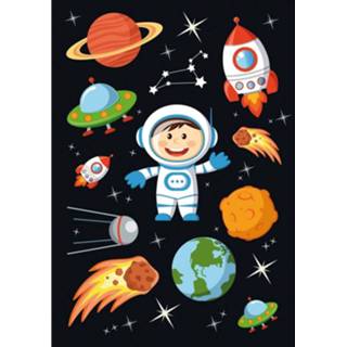 👉 Kindersticker papier multikleur kinderen 30x Astronaut/ruimte Stickers - Kinderstickers Stickervellen Knutselspullen 8719538952645