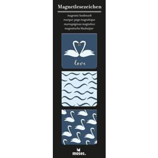 👉 Boekenlegger kunststof blauw Moses Magnetische Boekenleggers Zwaan 8 X 4 Cm 3 Stuks 4033477830760