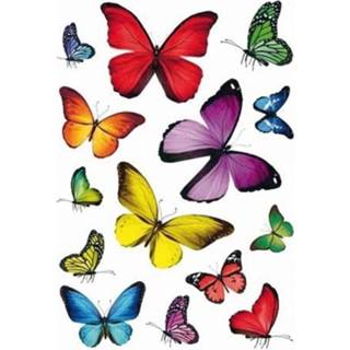 👉 Dierensticker papier multikleur kinderen 42x Vlinders Dieren Stickers - Kinderstickers Stickervellen Knutselspullen 8719538952331