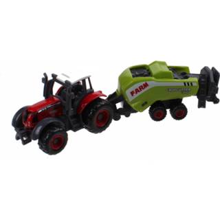 👉 Rood Johntoy Tractor Die-cast 3-delig Farm Masters 8711866260737
