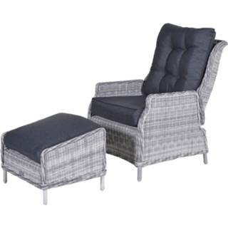 👉 Relaxstoel grijs zwart Veracruz Met Voetenbank Cloudy Grey 5 Mm Reflex Black 8713002055627