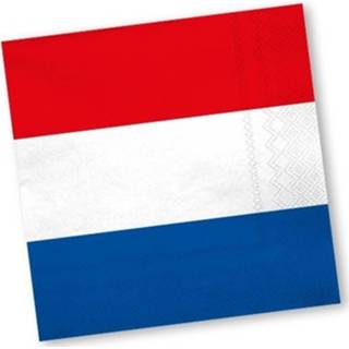 👉 Servet rood wit blauw papier multikleur Holland Servetten 20 Stuks - Holland/ Koningsdag Thema Versiering 8719538948266