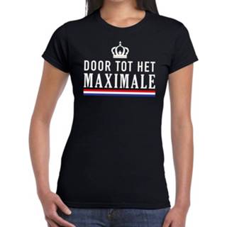 👉 Shirt zwart synthetisch vrouwen Door Tot Het Maximale T- - Voor Dames Koningsdag Kleding 2xl 8720147006896
