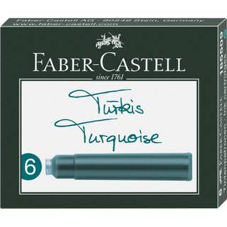 Inktpatron turkoois Inktpatronen Faber Castell Turquoise Doosje A 6 Stuks 4005401855095