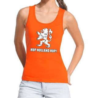 👉 Nederland Supporter Tanktop / Mouwloos Shirt Hup Holland Hup Oranje Voor Dames - Landen Kleding L