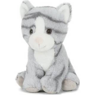 👉 Knuffel grijze pluche grijs kinderen Poes/kat 18 Cm Speelgoed - Huisdierenknuffels/knuffeldieren/knuffels Voor 8719538997745