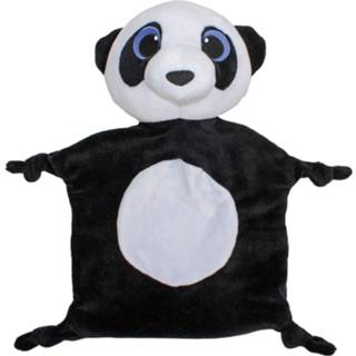 Knuffeldoek zwart pluche Lumo Stars Knuffeldoekje Panda Pan 30 Cm 6416739557571
