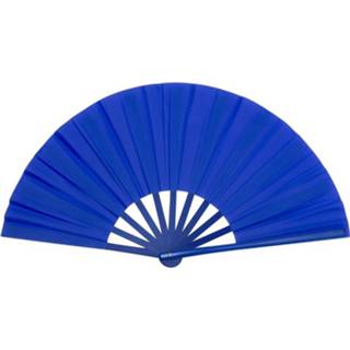 👉 Handwaaier blauw polyester Spaans 27 Cm 8720147195675