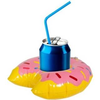👉 Multikleur Opblaasbare Drankhouder Donut 34 Cm 8714572202916