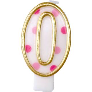 👉 Verjaardag kaarsje roze goud Haza Original Verjaardagskaars Cijfer 0 Goud/roze 6 Cm 8711319440006