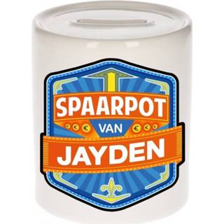 👉 Spaarpot keramiek multikleur kinderen Kinder Voor Jayden - Naam Spaarpotten 8719538344105