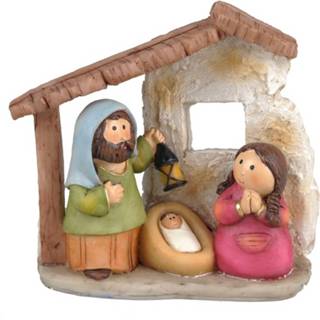 👉 Kerststal keramiek multikleur kinderen Kinder Met 8 Kerst Figuren - Kerststallen 8719538483521