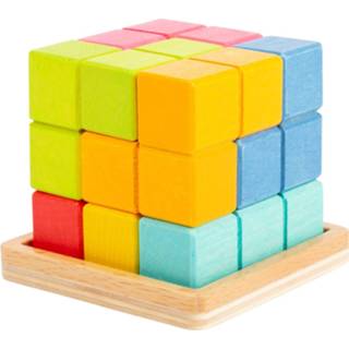 👉 Houten hout small multikleur Foot 3d Tetris-kubuspuzzel Junior 6 Cm 8-delig 4020972113467