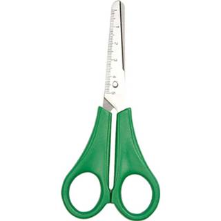 Linkshandige schaar groene metaal groen kinderen Met Liniaal En Ronde Punt Voor Kids - Knutselbenodigdheden/hobbybenodigdheden/school Scharen 8720147344677
