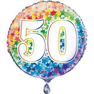 👉 Folie multikleur Haza Original Ballon '50' Regenboog 43 Cm 11179557851