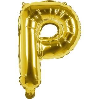 👉 Folieballon goud goudkleurig Boland Letter P 36 Cm 8712026221452