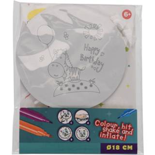 👉 Multikleur Free And Easy Inkleur Ballon Zelfopblaasbaar 18 Cm Paard 8719817534265