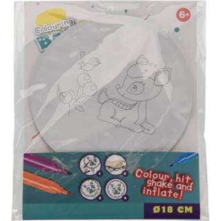 👉 Multikleur Free And Easy Inkleur Ballon Zelfopblaasbaar 18 Cm Bambi 8719817534272