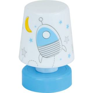 👉 Nachtlamp wit blauw kunststof jongens Jemini Pusher Space 11 Cm Wit/blauw 8719817488032