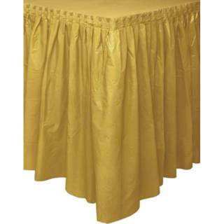 👉 Tafelrok kunststof goudkleurig Unique Zelfklevend Goud 426 X 73 Cm 11179500642