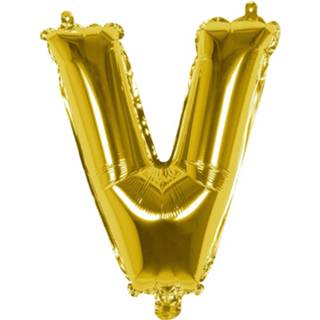 👉 Folieballon goud goudkleurig Boland Letter V 36 Cm 8712026221513