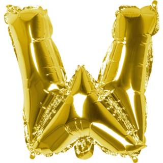 👉 Folieballon goud goudkleurig Boland Letter W 36 Cm 8712026221520